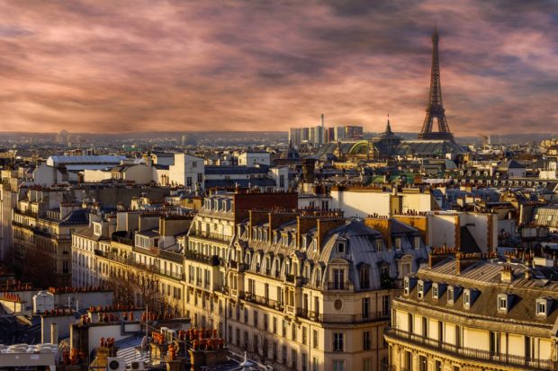 Aerial shot of Paris