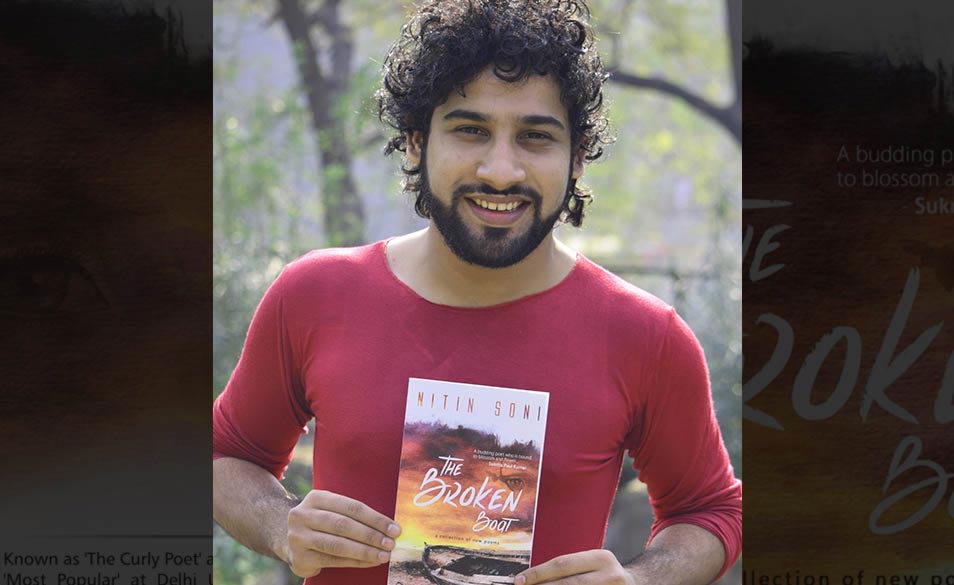 Nitin Soni with his book The Broken Boat